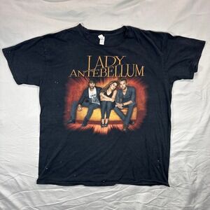 Lady Antebellum Band 2010 Tour Graphic T Shirt Mens L Black Concert Music USA